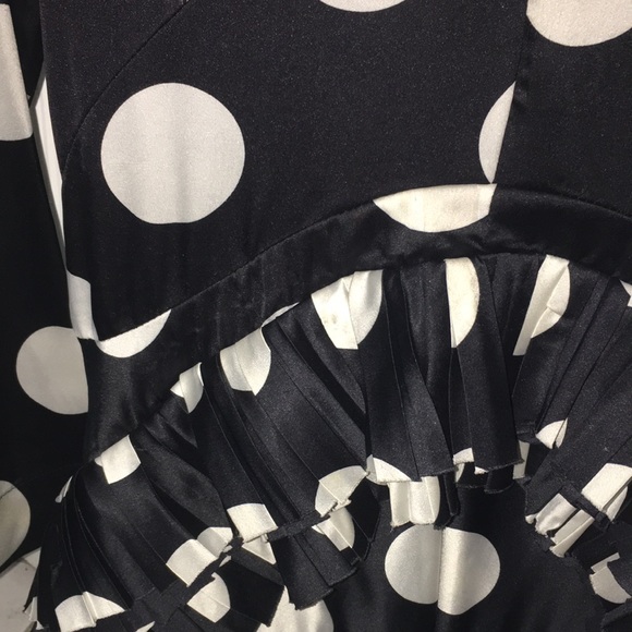 Gracia Black Polka Dot Hi-lo Pleated Blouse - Picture 10 of 11